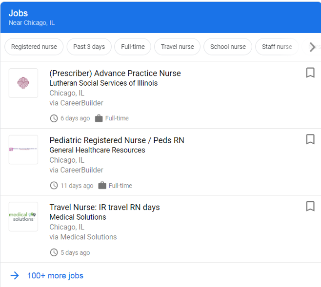 Google Jobs screenshot