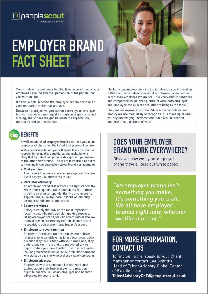 employer brand fact sheet