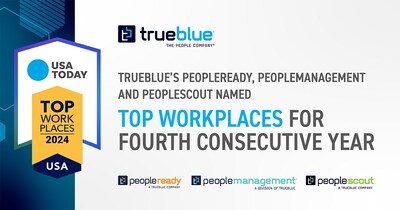 TrueBlue’s PeopleReady, PeopleScout and PeopleManagement Named to the Top Workplaces USA List