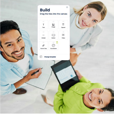 <strong>Campaigns, content and advertising that attract quality talent</strong>
<ul>
<li>Drag-and-drop career site builder
<li>Event management (virtual and in-person)
<li>Programmatic job advertising
<li>A/B testing for campaigns
<li>SEO optimization and analytics
<li>Social media integration
</ul>